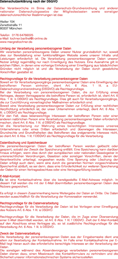 Datenschutzerklärung nach der DSGVO